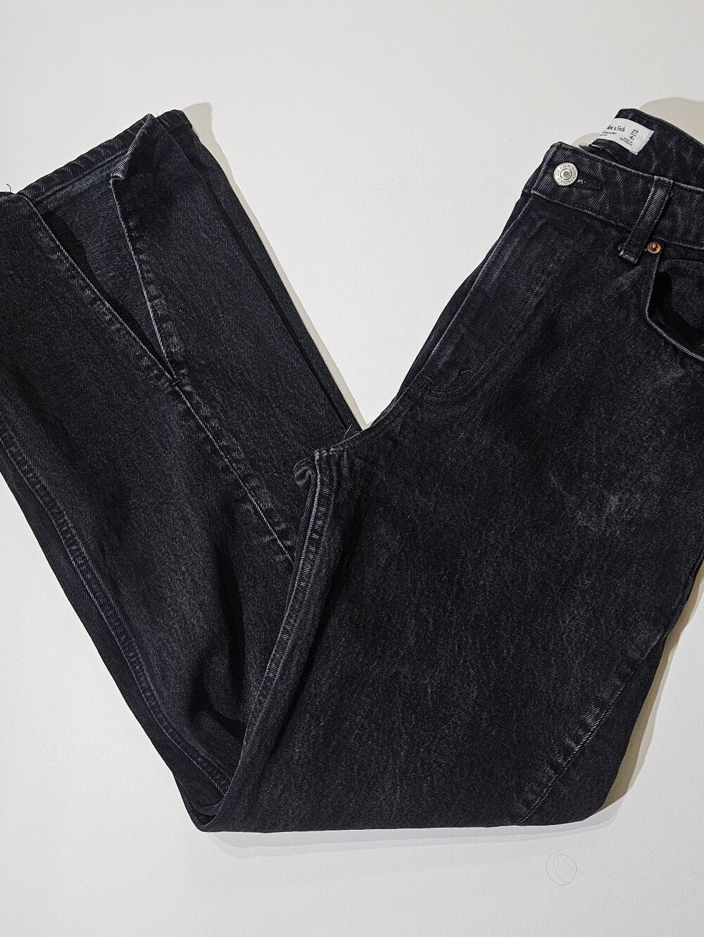 Abercrombie & Fitch High Rise Relaxed Fit 90s Jeans Womens 4 Black Curvy Grunge